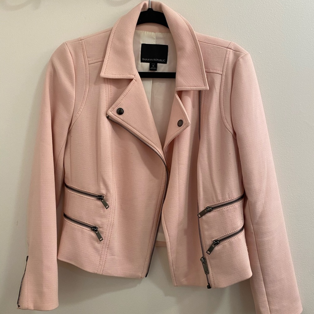 Blush Banana Republic Moto Jacket, Size 6 (S)